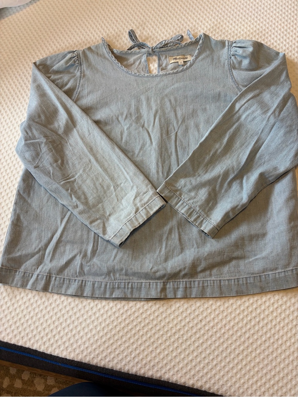 Madewell Denim Puff Sleeve Swing Shirt